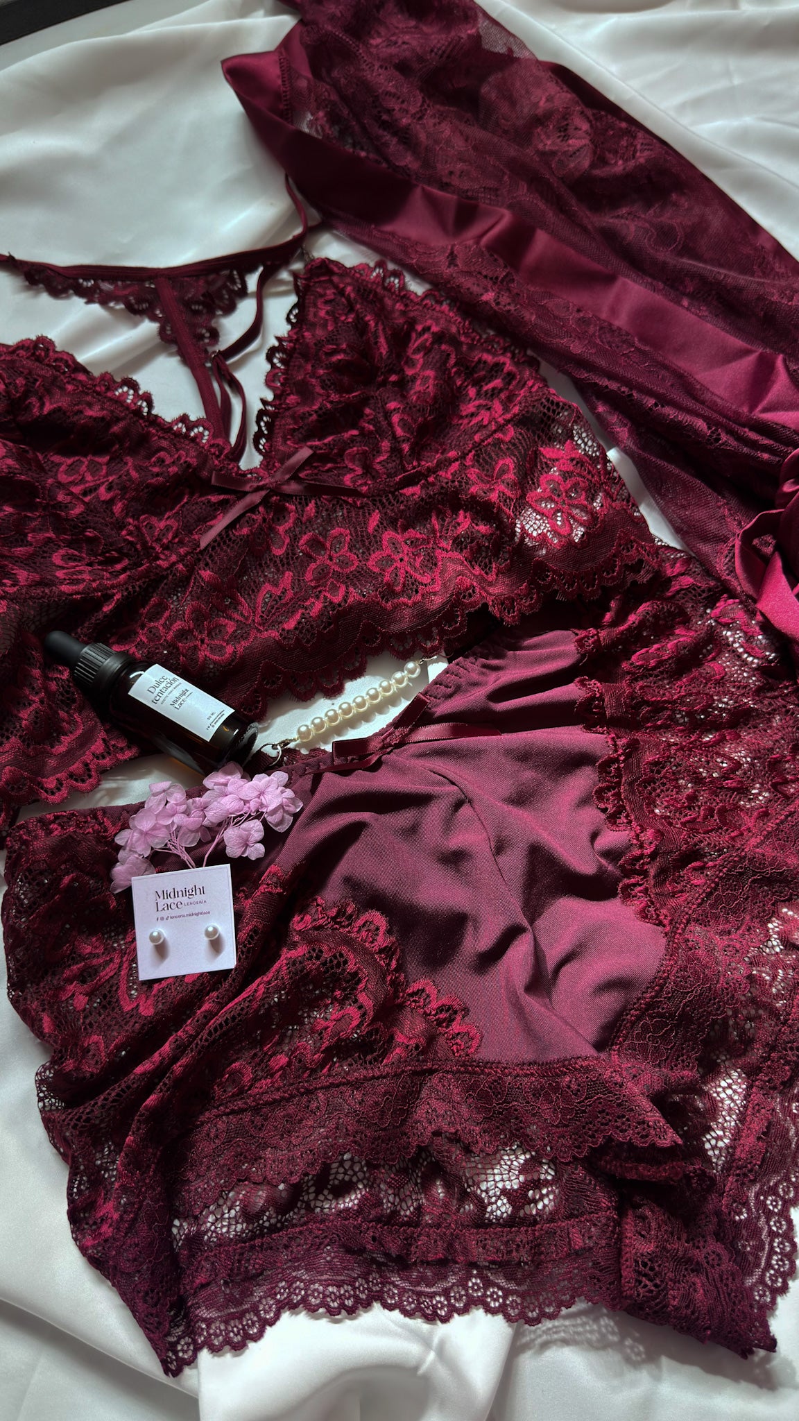 Gabriela conjunto de pijama para mujer con top de tirantes de encaje floral, shorts y bata de manga larga