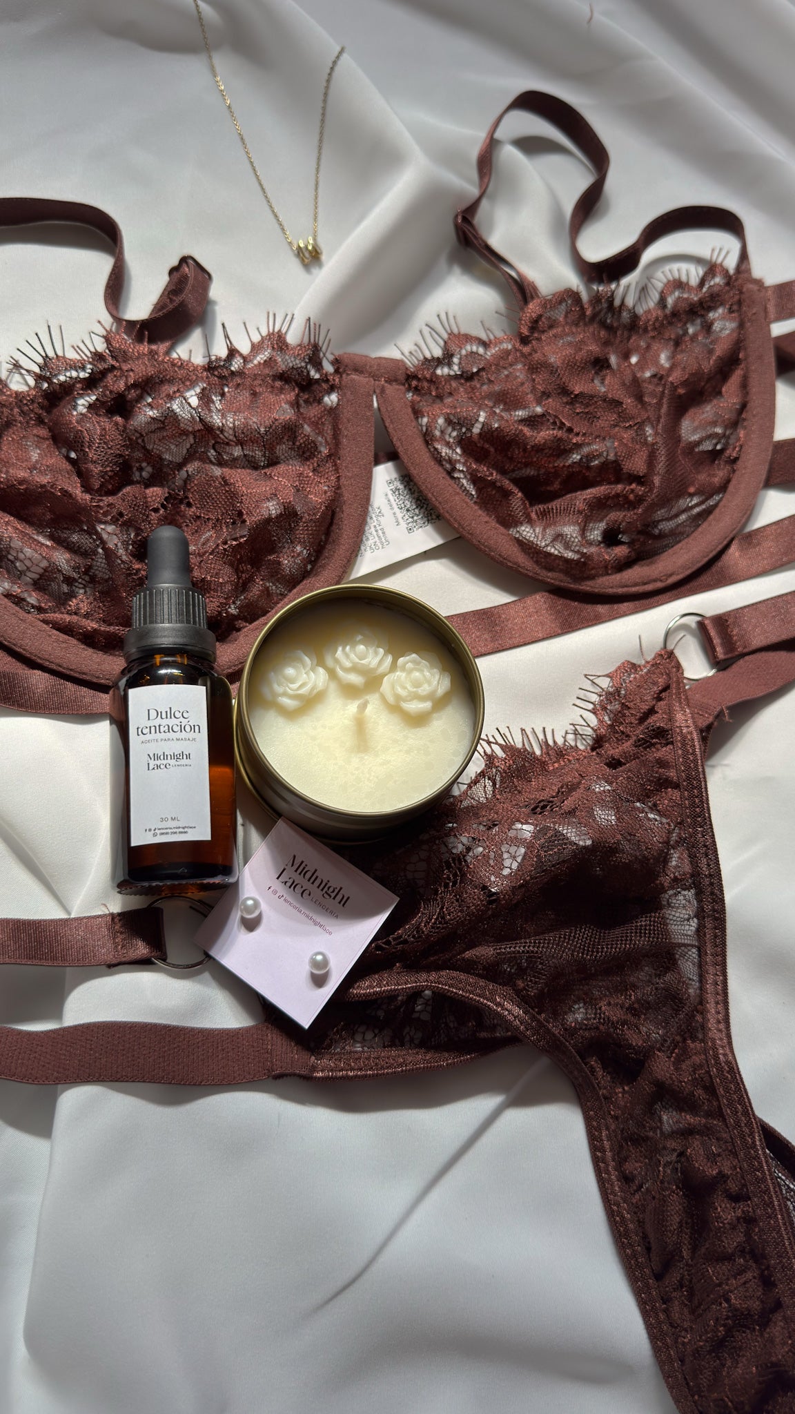 Amelie conjunto dos piezas con sujetador con aros de encaje y braguita