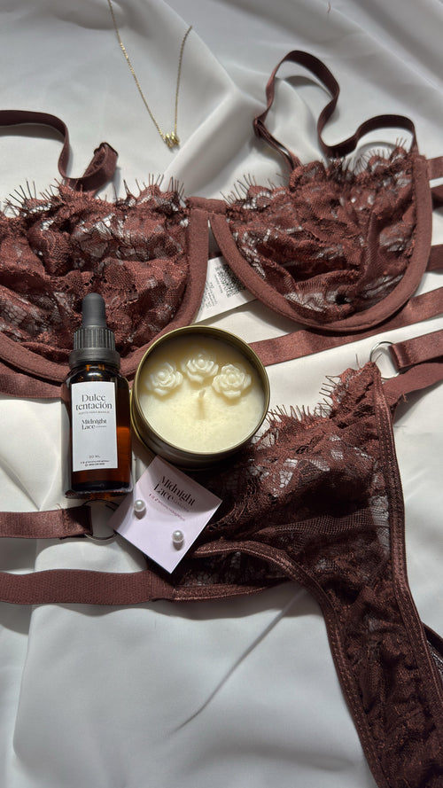 Amelie conjunto dos piezas con sujetador con aros de encaje y braguita