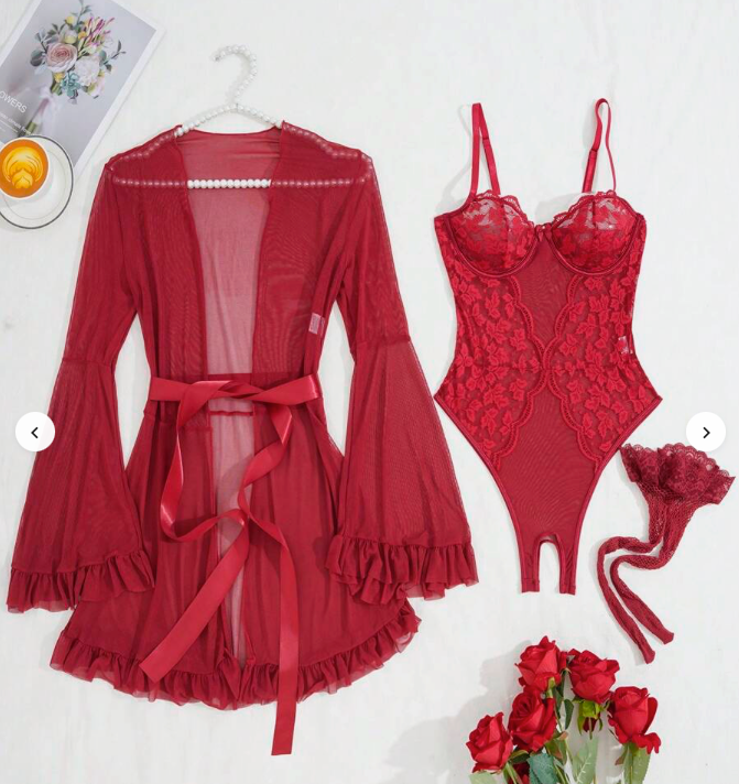 Ivanna conjunto con bata  con leotardo cuerpo completo