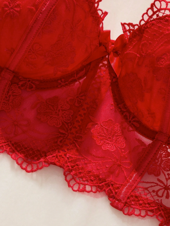 Natalia conjunto dos piezas con corset con bordado floral delicado